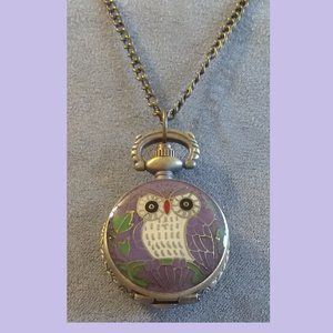 Owl Pocket Watch Necklace